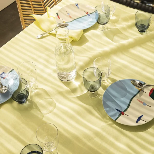 Sale Pale Yellow Cotton & Linen Shades Tablecloths