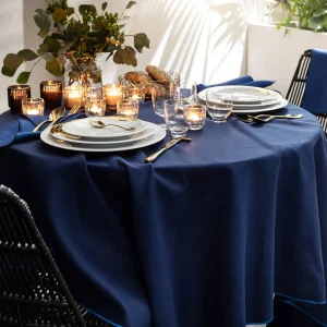 Flash Sale Shades Cotton & Linen Midnight Blue Tablecloths