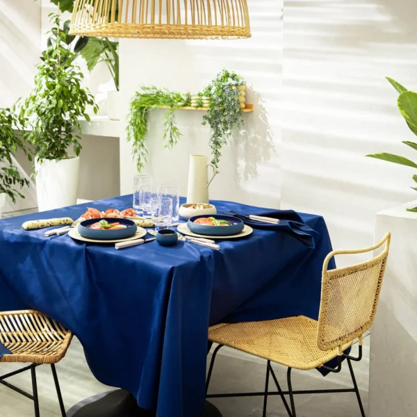 Hot Shades Cotton & Linen Royal Blue Tablecloths